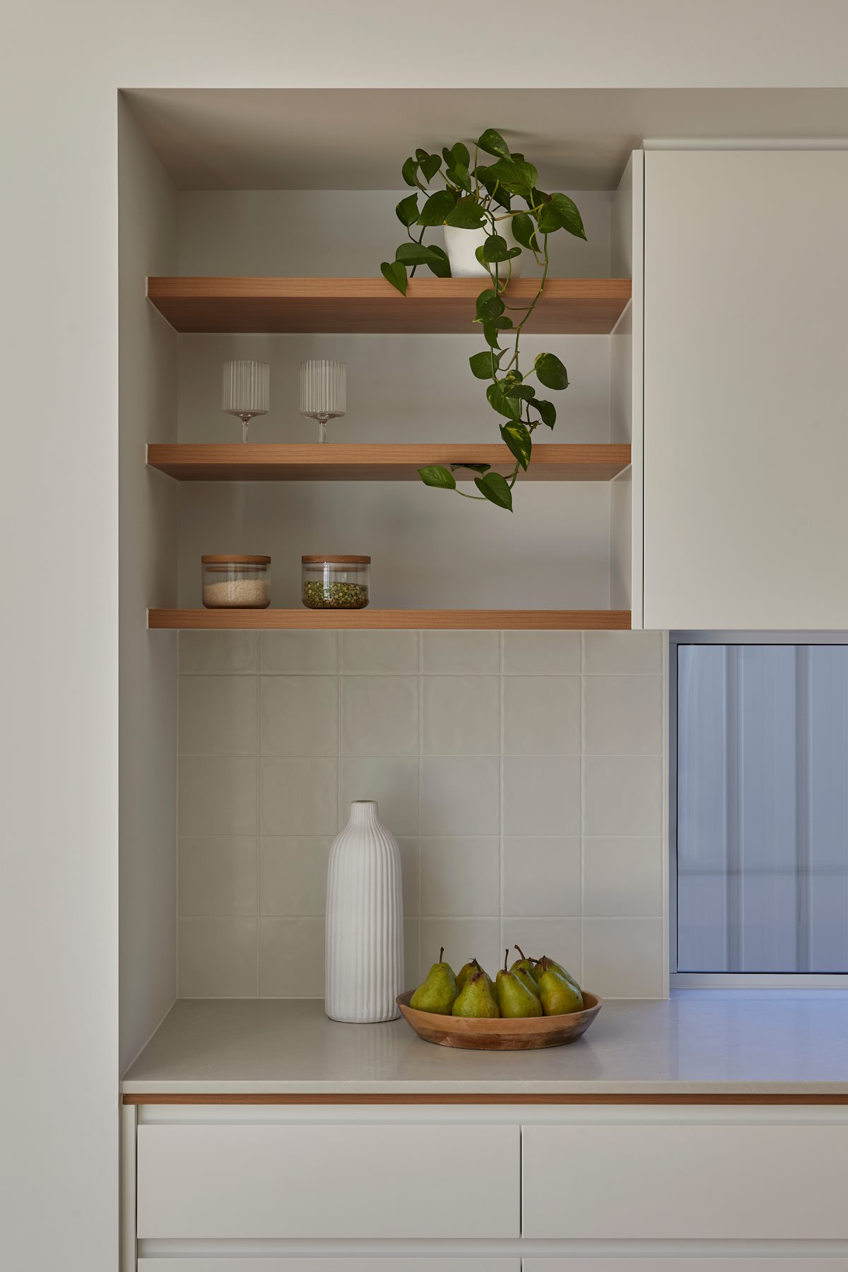 shelf, plant, furniture, food, fruit, produce, closet, cupboard